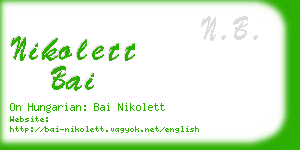 nikolett bai business card